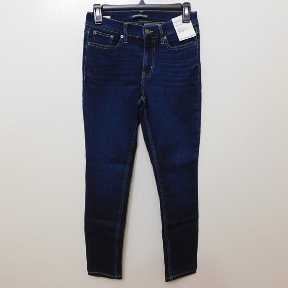 JR86 Calvin Klein Jeans Dark Blue Mid Rise Skinny Jeans - Size 26 x 27 - Picture 1 of 2
